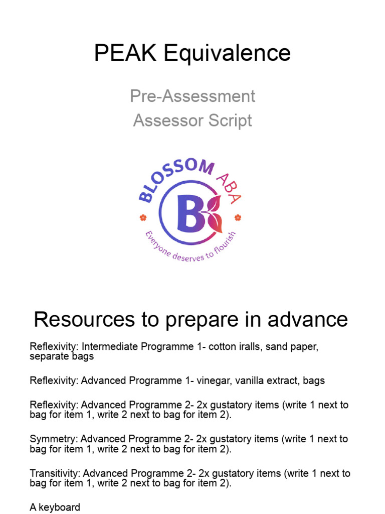 2 - PEAK E - Flipbook - Assessor Script-1 | PDF