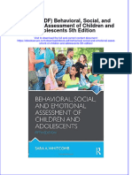 Instant Download Ebook PDF Behavioral Social and Emotional Assessment of Children and Adolescents 5th Edition PDF Scribd