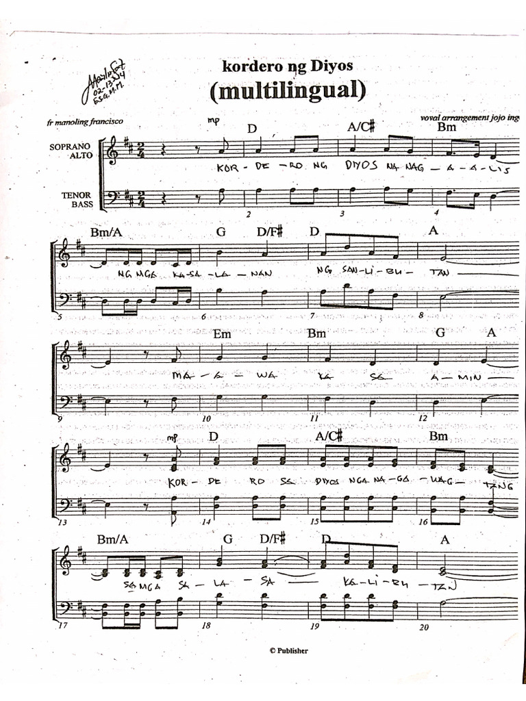 Kordero NG Diyos Agnus Dei | PDF
