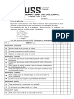 Cuestionario de Clima Organizacional