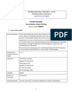 PE008IU Critical Thinking Syllabus - Semester 1 - 2022