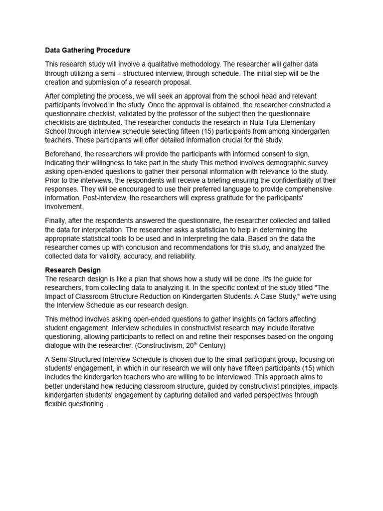 Data Gathering Procedure PDF Methodology Cognition