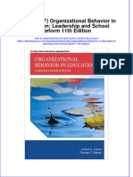 Full Download Ebook Ebook PDF Organizational Behavior in Education Leadership and School Reform 11th Edition PDF