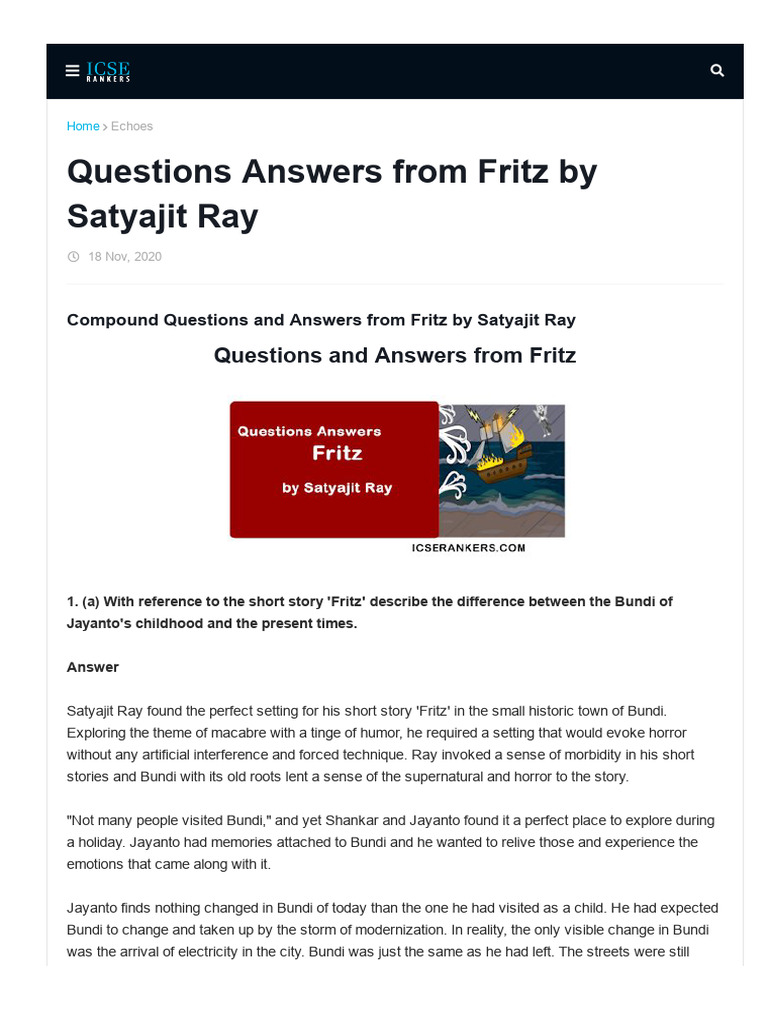 'Fritz' Analysis for Literature Students | PDF | Horror Fiction