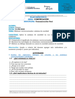 Comunicación Oral 1º Curso Plan Específico