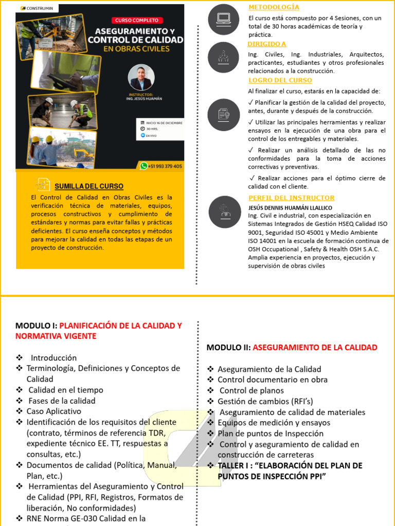Curso de Control de Calidad en Construcción | PDF