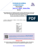 2 ATIVIDADE DO 1EM - 2ºBIM - Química - Divino Filho