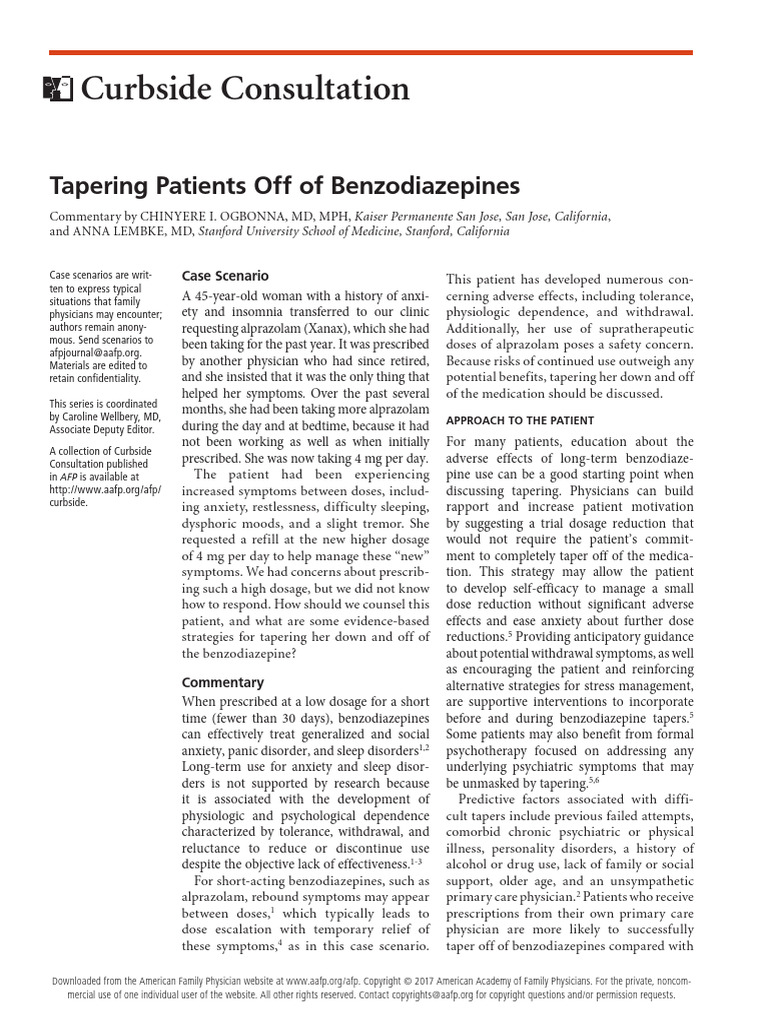 Afp 20171101 P 606 | PDF | Benzodiazepine | Diseases And Disorders
