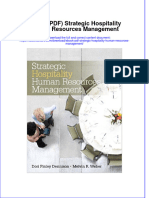 Ebook PDF Strategic Hospitality Human Resources Management PDF