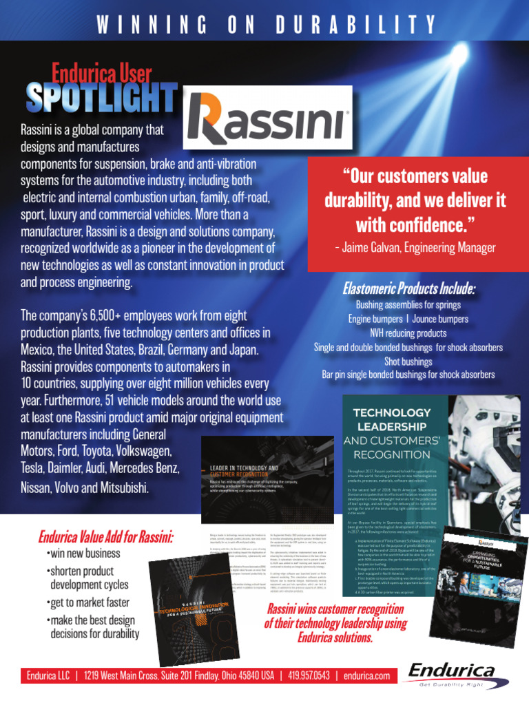 Endurica Spotlight On Rassini 2022 | PDF | Automotive Industry ...