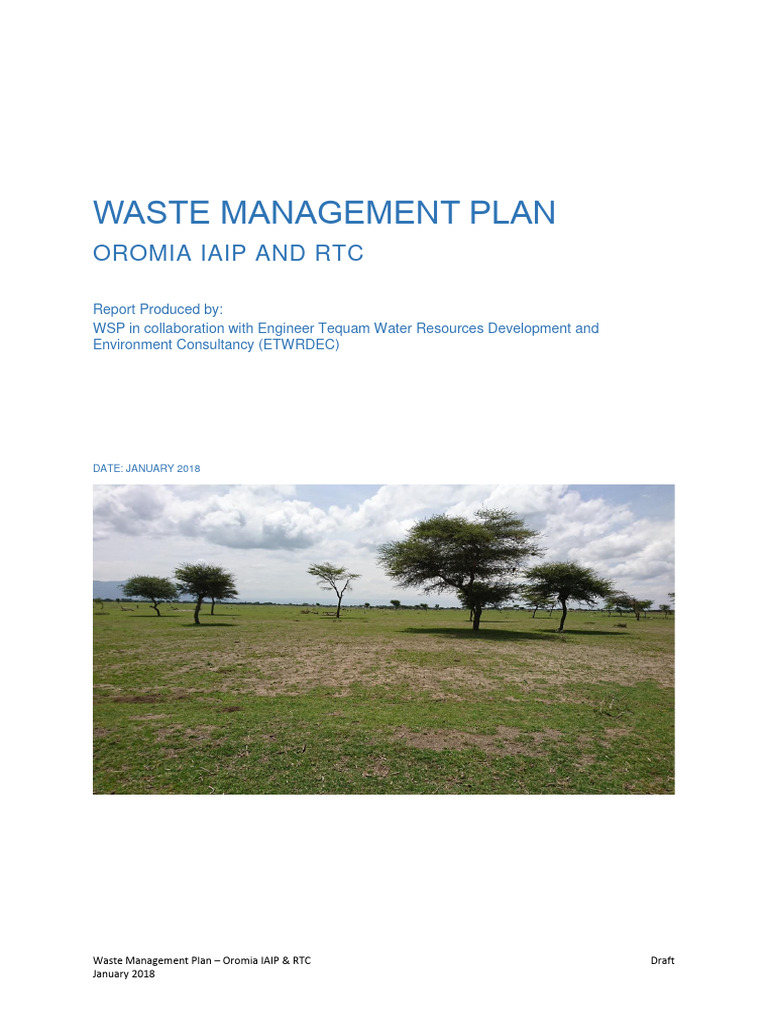 Oromia IAIP & RTC Waste Management Plan | PDF | Waste | Waste Management