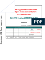 Waste Management Plan: A-18290 Supply and Installation of Intelligent Access Control System