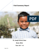 Field Visit Summary Report: St. Joseph School, Ithari Buxar, Bihar Year: 2017 - 18