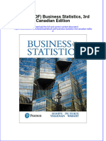 Ebook PDF Business Statistics 3rd Canadian Edition PDF