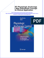 Ebook Ebook PDF Physiologic Anchorage Control A New Orthodontic Concept and Its Clinical Application PDF