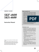 Onkyo SKF4600 SKS4600 Speaker System Instruction Manual