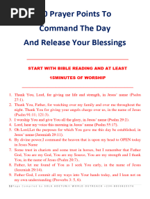 40 Prayer Points To Command Your Day