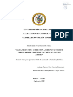 Calidad de La Dieta en Relación A Sobrepeso y Obesidad en Escolares