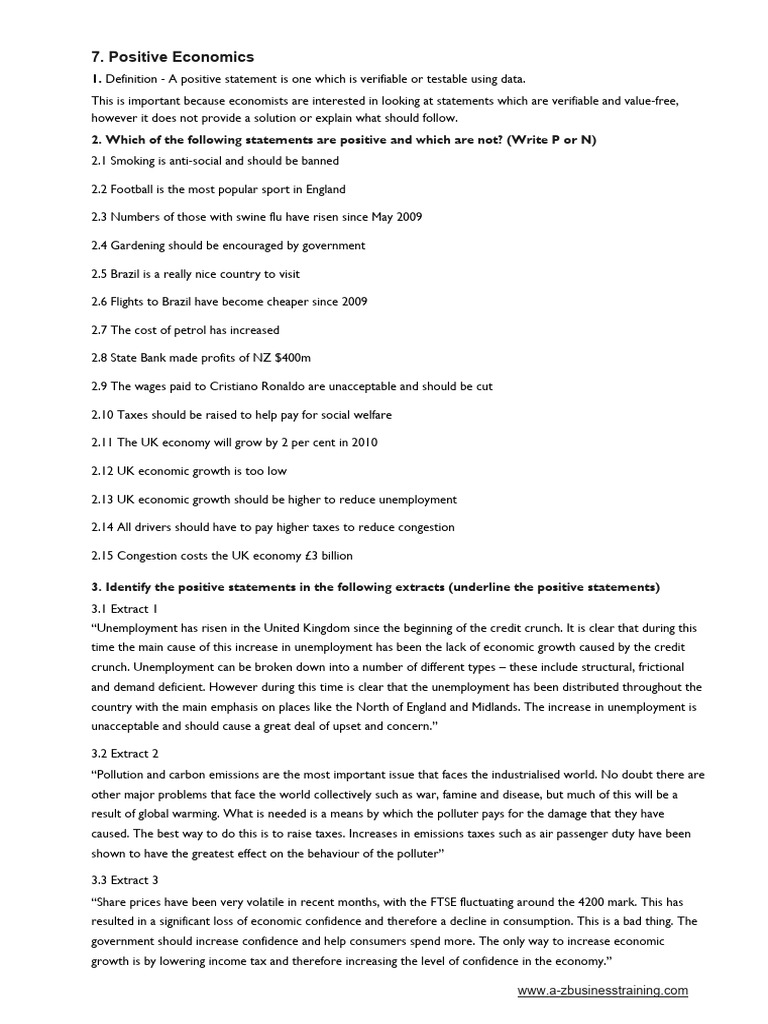 AZ Positive Economics | PDF | Unemployment | Taxes