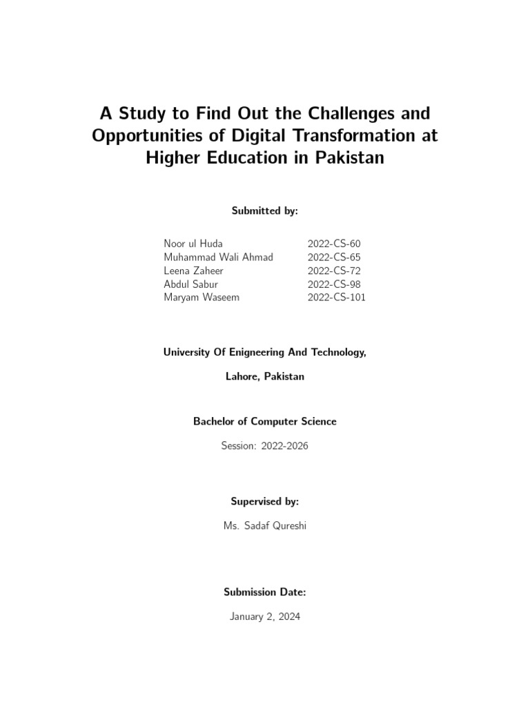 Digital Transformation in Pakistan's Higher Education | PDF | Business ...