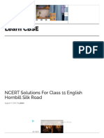 NCERT Solutions For Class 11 English Hornbill Silk Road