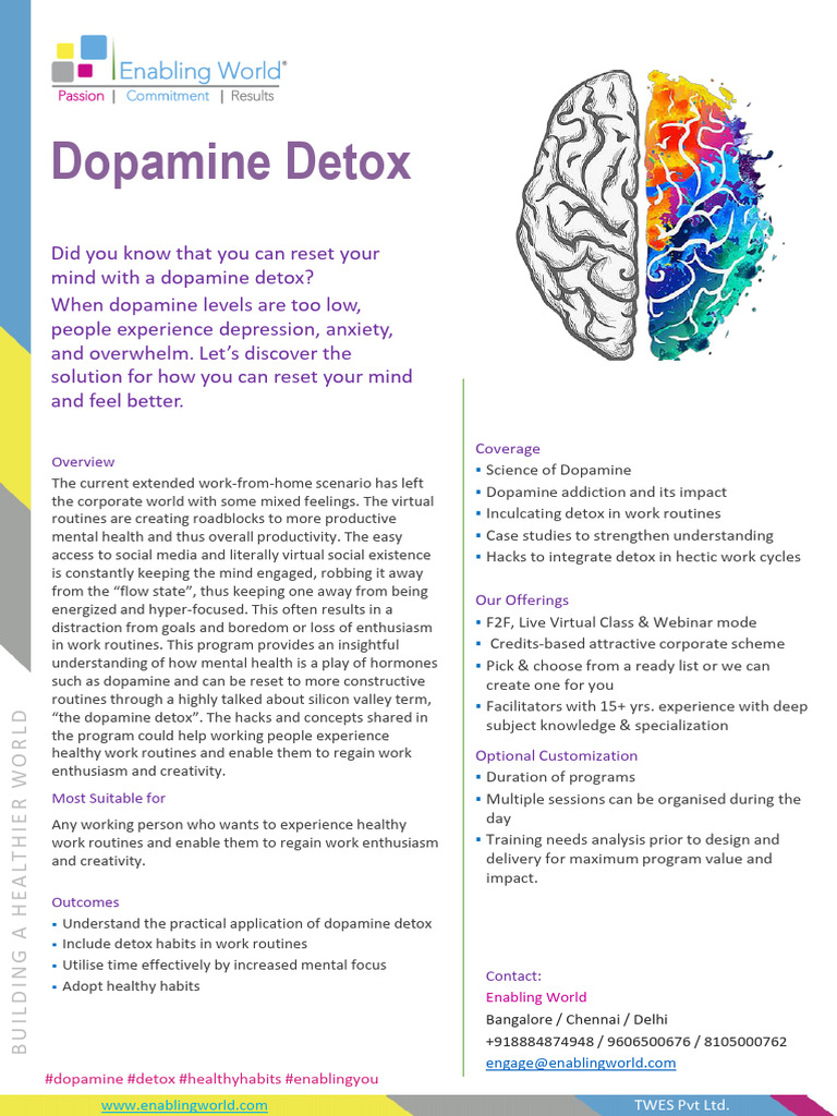 Visual Reference: Dopamine Detox For Healthy Work Routines Pdf Creativity