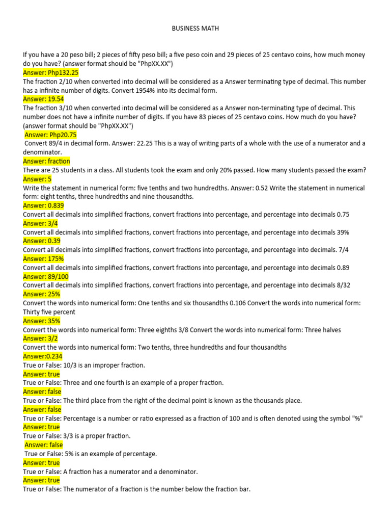 Business Math | PDF