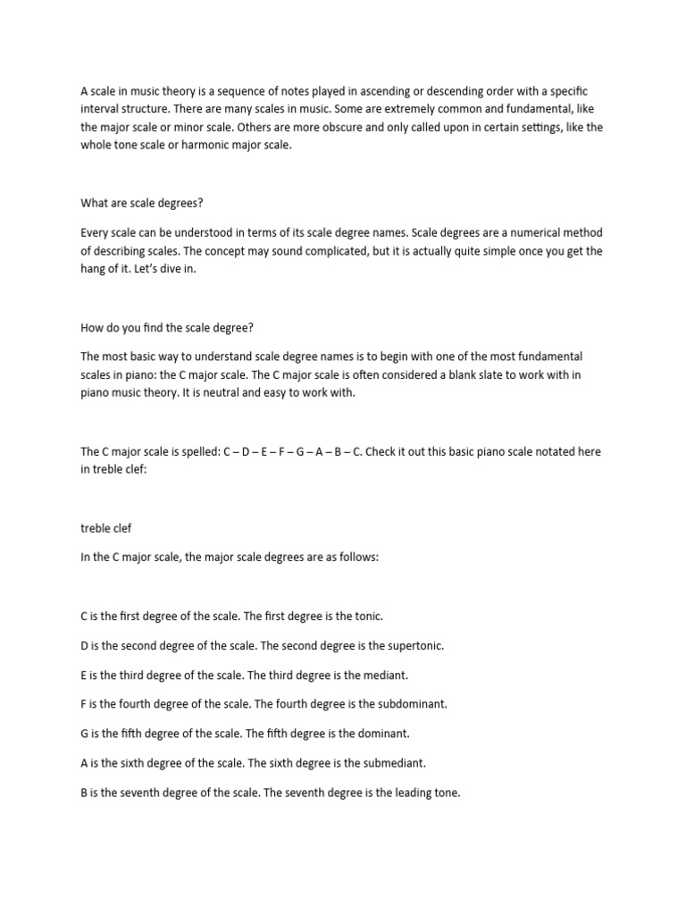 Understanding Music Scale Degrees | PDF | Scale (Music) | Minor Scale