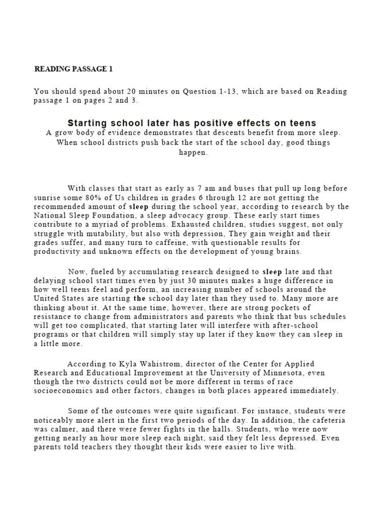 Benefits of Delayed School Start Times | PDF | Sleep | Adolescence