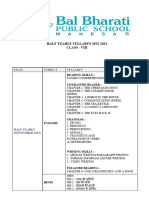 VIII Half Yearly Syllabus