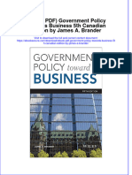 FULL Download Ebook PDF Government Policy Towards Business 5th Canadian Edition by James A Brander PDF Ebook