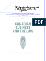 Ebook PDF Canadian Business and The Law 6th Edition by Dorothy Duplessis PDF