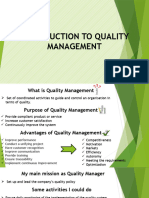 Introduction To Quality Management