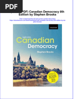 Ebook PDF Canadian Democracy 8th Edition by Stephen Brooks PDF