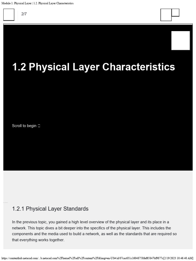 Module 1 Physical Layer 12 Physical Layer Characteristics | PDF