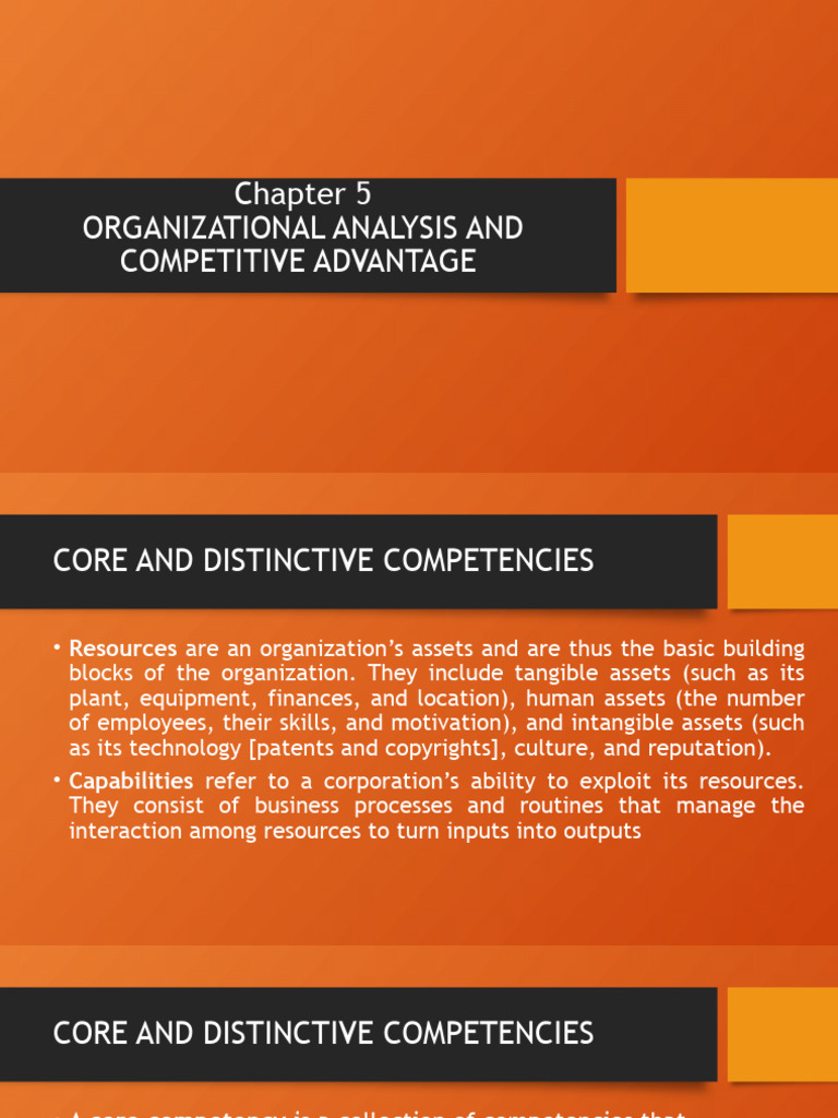 Chapter 5 ORGANIZATIONAL ANALYSIS AND COMPETITIVE ADVANTAGE | PDF ...