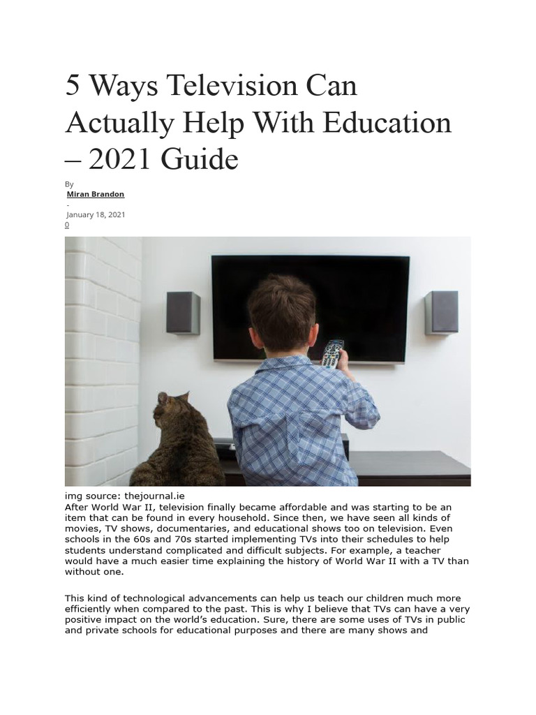 TV's Role in Modern Education | PDF | Television | Documentary Film