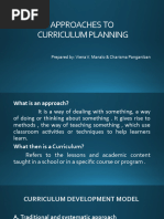 Approaches To Curriculum Planning Report