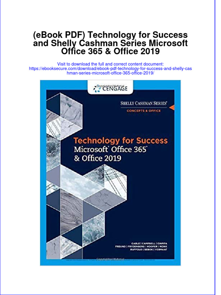 Ebook PDF Technology For Success and Shelly Cashman Series Microsoft Office  365 Office 2019 PDF, PDF, Application Software