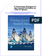 Ebook PDF Technology Strategies For The Hospitality Industry 3rd Edition by Peter D Nyheim PDF