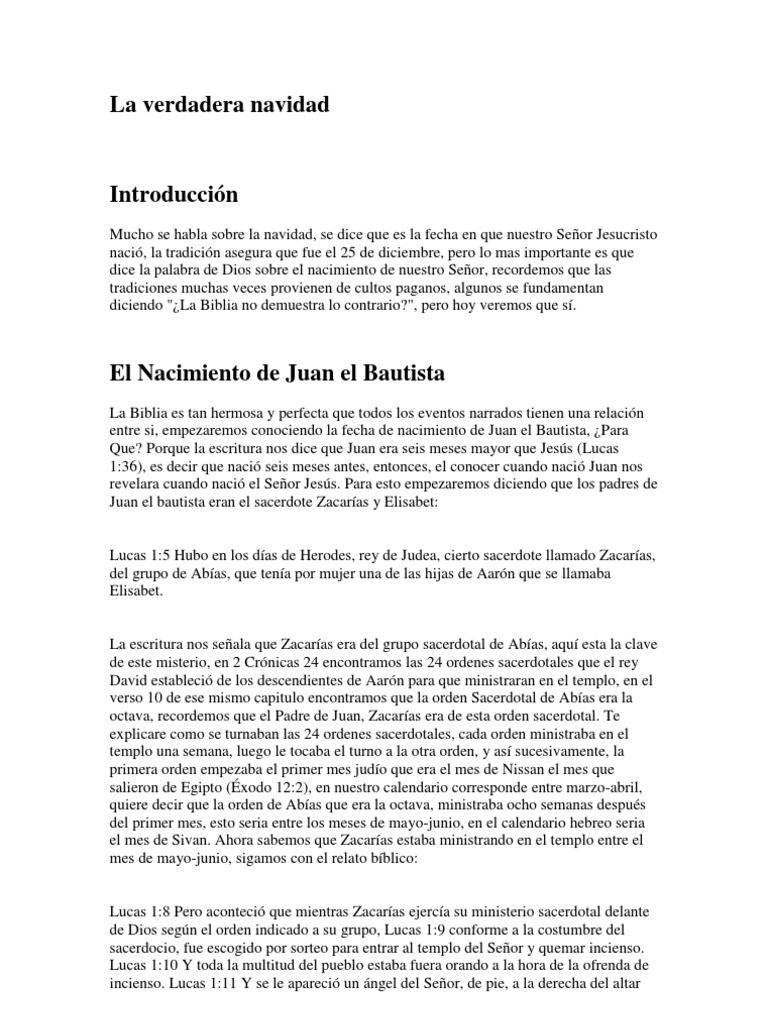 La Verdadera Navidad y su Significado | PDF | Navidad | Juan el Bautista