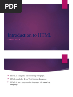 Introduction To HTML