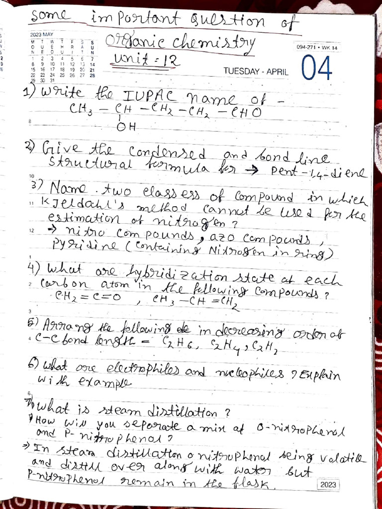 Unit 12 Important Questions | PDF