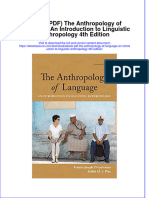 Ebook PDF The Anthropology of Language An Introduction To Linguistic Anthropology 4th Edition PDF