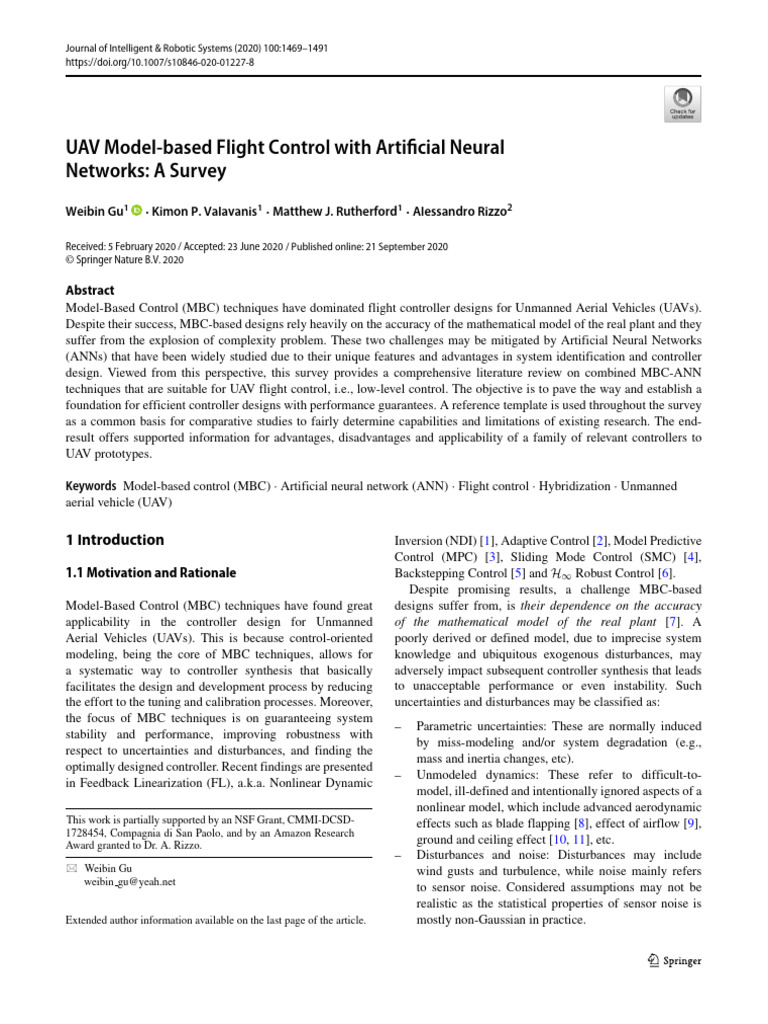 UAV Flight Control with Neural Networks | PDF | Control Theory ...