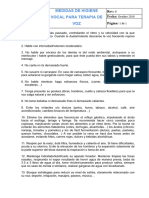 Medidas de Higiene Vocal para Terapia Voz