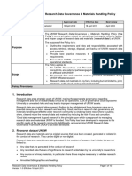 Research Data Governance & Materials Handling Policy