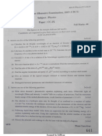 Burdwan University Physics H Question Paper CC-IX-2019
