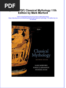 Ebook PDF Classical Mythology 11th Edition by Mark Morford PDF