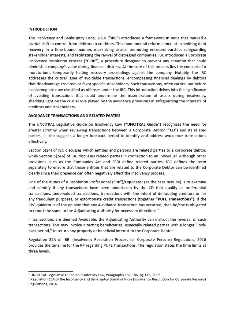 Avoidable transactions ibc pdf